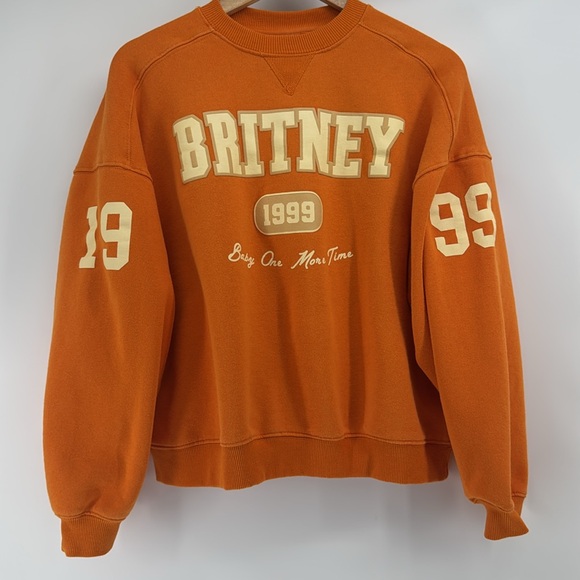 Britney Spears Tops - Brittney‎ Spears 1999 Oversized Cotton Sweatshirt Baby One More Time Size Med